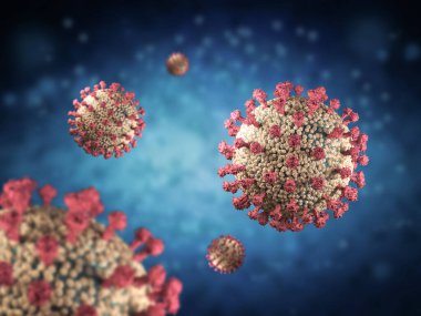 3 boyutlu Coronavirus hücresi ya da covid-19 hücre hastalığı 
