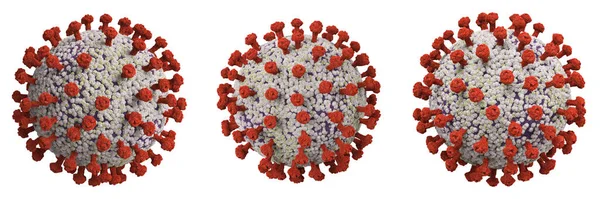 Célula Coronavírus Renderização Célula Covid Isolado Branco — Fotografia de Stock