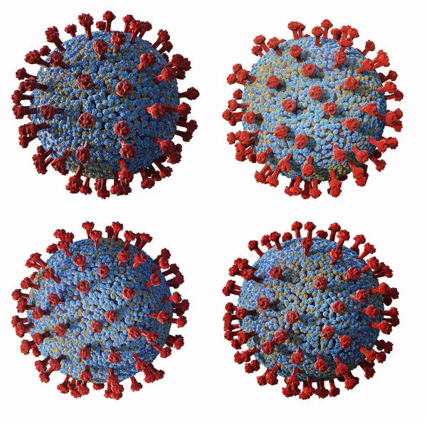 Redare Celula Coronavirus Sau Celula Covid Izolat Alb — Fotografie, imagine de stoc