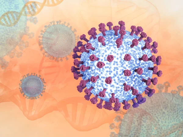 Rendering Coronavirus Cell Covid Cell Disease — Stock Photo, Image