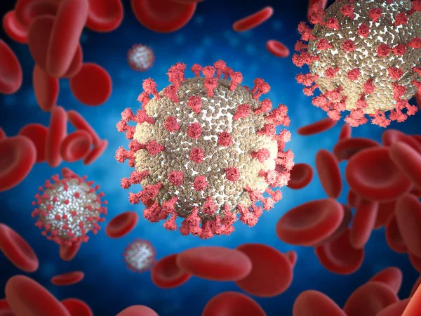 렌더링 코로나 바이러스 Coronavirus Cell Covid — 스톡 사진