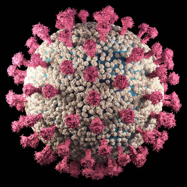 Redare Celula Coronavirus Sau Celula Covid Izolat Negru — Fotografie, imagine de stoc