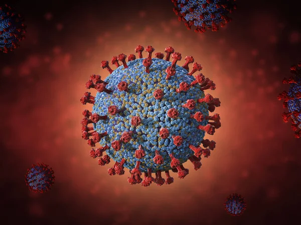 3 boyutlu Coronavirus hücresi ya da covid-19 hücre hastalığı 