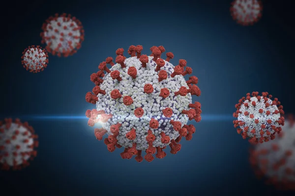 3D可使Coronavirus细胞或Covid 19细胞疾病发生 — 图库照片