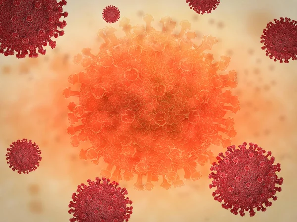 Rendering Coronavirus Cellule Covid Sfondo Malattia Cellulare — Foto Stock