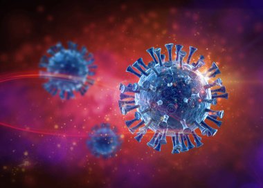 3 boyutlu Coronavirus hücresi ya da covid-19 hücre hastalığı