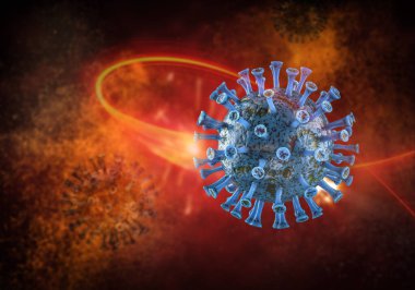 3 boyutlu Coronavirus hücresi ya da covid-19 hücre hastalığı