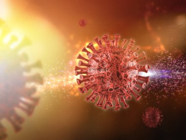 3 boyutlu Coronavirus hücresi ya da covid-19 hücre hastalığı