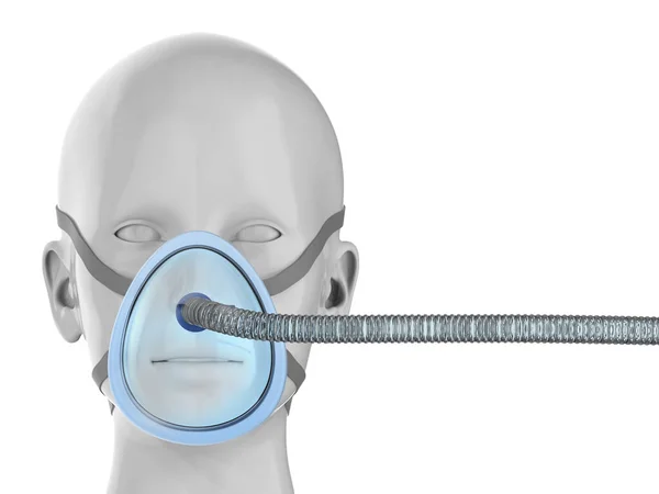 Tornando Paciente Dummy Com Máscara Ventilação Isolado Branco — Fotografia de Stock