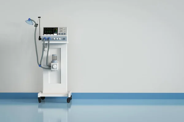 3d rendering medical ventilator machine in hospital