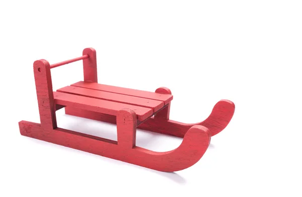 Wooden red sled — Stock Photo, Image