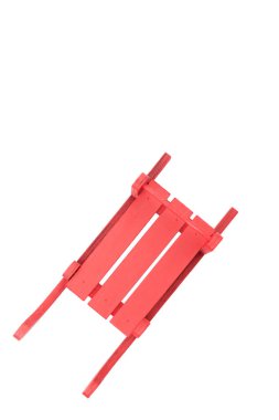 Kırmızı ahşap kızak Üstten Görünüm