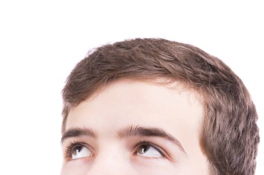 Ararken bir çocuk portresi kapatın