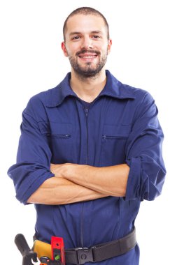Gülümseyen bir işçinin portresi