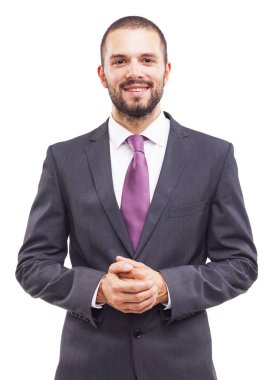 Gülümseyen yakışıklı bir işadamı portresi
