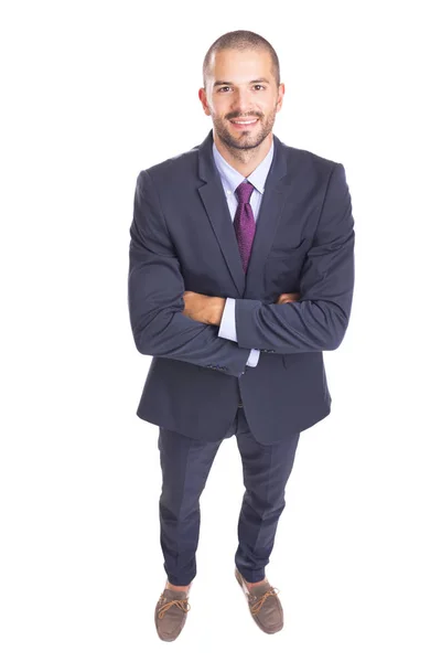 Top view of a happy smiling businessman — Stock Photo, Image