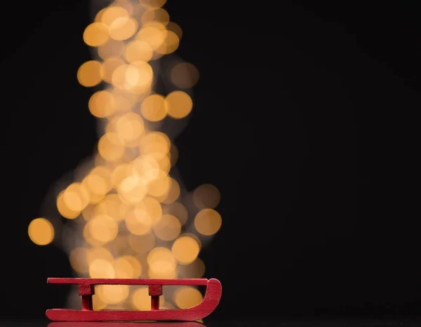 Christmas sleigh on blurred background — Stock Photo, Image