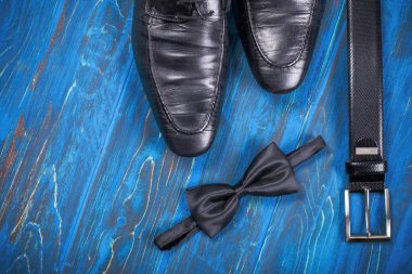 Ahşap arka planda Babalar Günü için kompozisyon