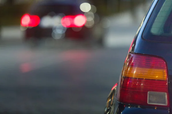 City Traffic Night Blurred Selective Focus — Stock Photo, Image