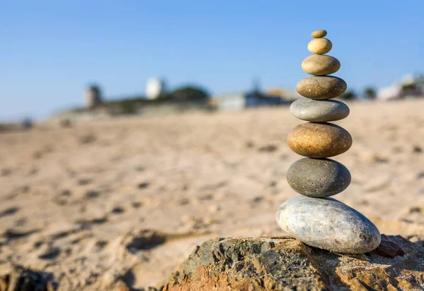 Equilibrio Piedras Playa Cerca — Foto de Stock