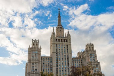 Stalin gökdelen Kudrinskaya Meydanı, Moskova, Rusya, Avrupa