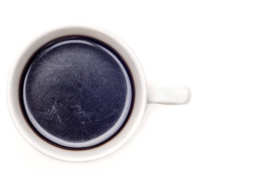 kahve, beyaz izole Üstten Görünüm