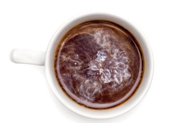 kahve, beyaz izole Üstten Görünüm