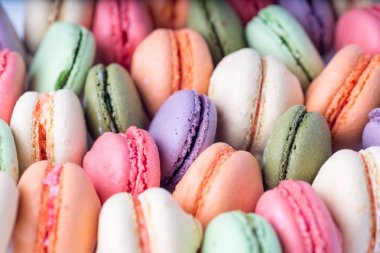 Renkli Fransızca macaroons veya macarons