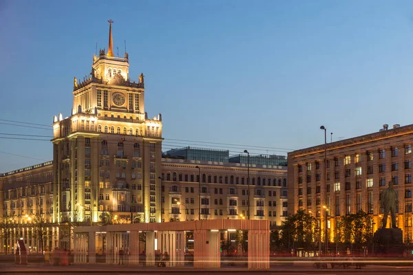 Noční panoráma města Moskva Mayakovskaya — Stock fotografie