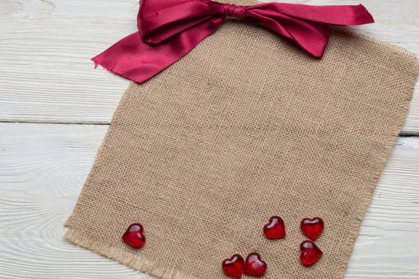 Blank note book with red heart on table, valentine's day concept — Stock Photo, Image