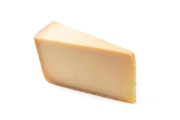 Итальянский Сыр Кусок Изолирован Белом Фоне — стоковое фото