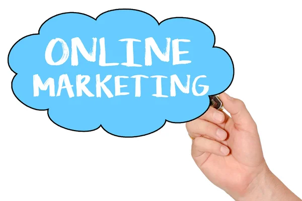 Online-Marketing handgeschrieben qoute — Stockfoto