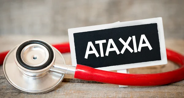 Ataxie inscriptie door stethoscoop — Stockfoto