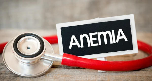 Iscrizione di anemia per stetoscopio — Foto Stock