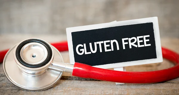 Gluten vrije inschrijving door stethoscoop — Stockfoto