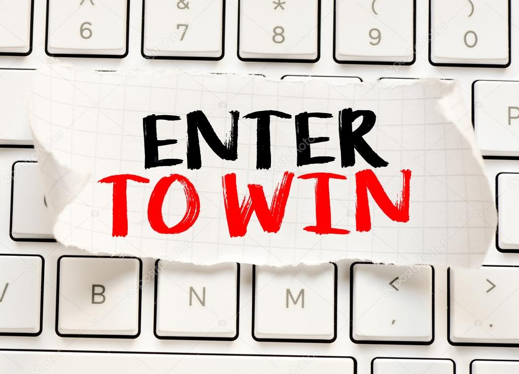 Enter to win card on the keyboard