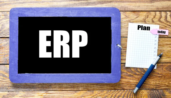 Chalkboard with ERP inscription — Stock Photo, Image