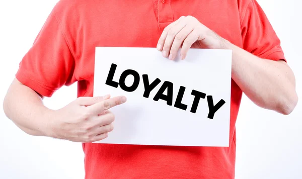 Card with inscription loyalty — Stock Photo, Image