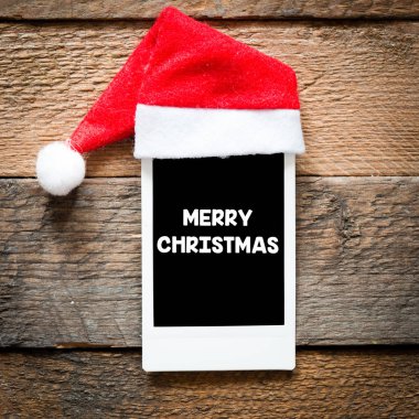 Noel Baba şapkası ile yazı tahtası