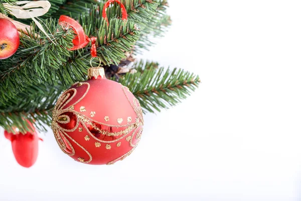 Zdobené vánoční strom karta — Stock fotografie