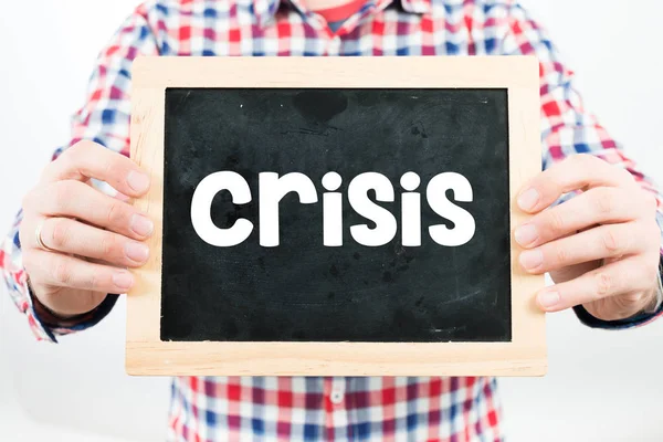 Banner de texto de crise — Fotografia de Stock