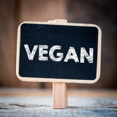 Yazı tahtası üzerinde el yazısı vegan 