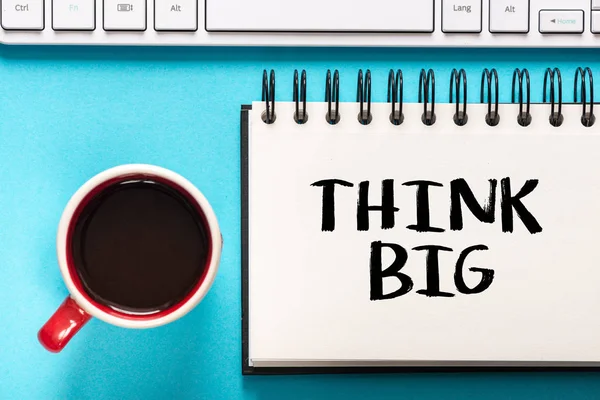 Think big inscription in notepad — Stock Photo, Image