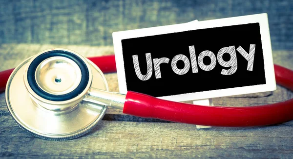 Urologia inscrição por estetoscópio — Fotografia de Stock