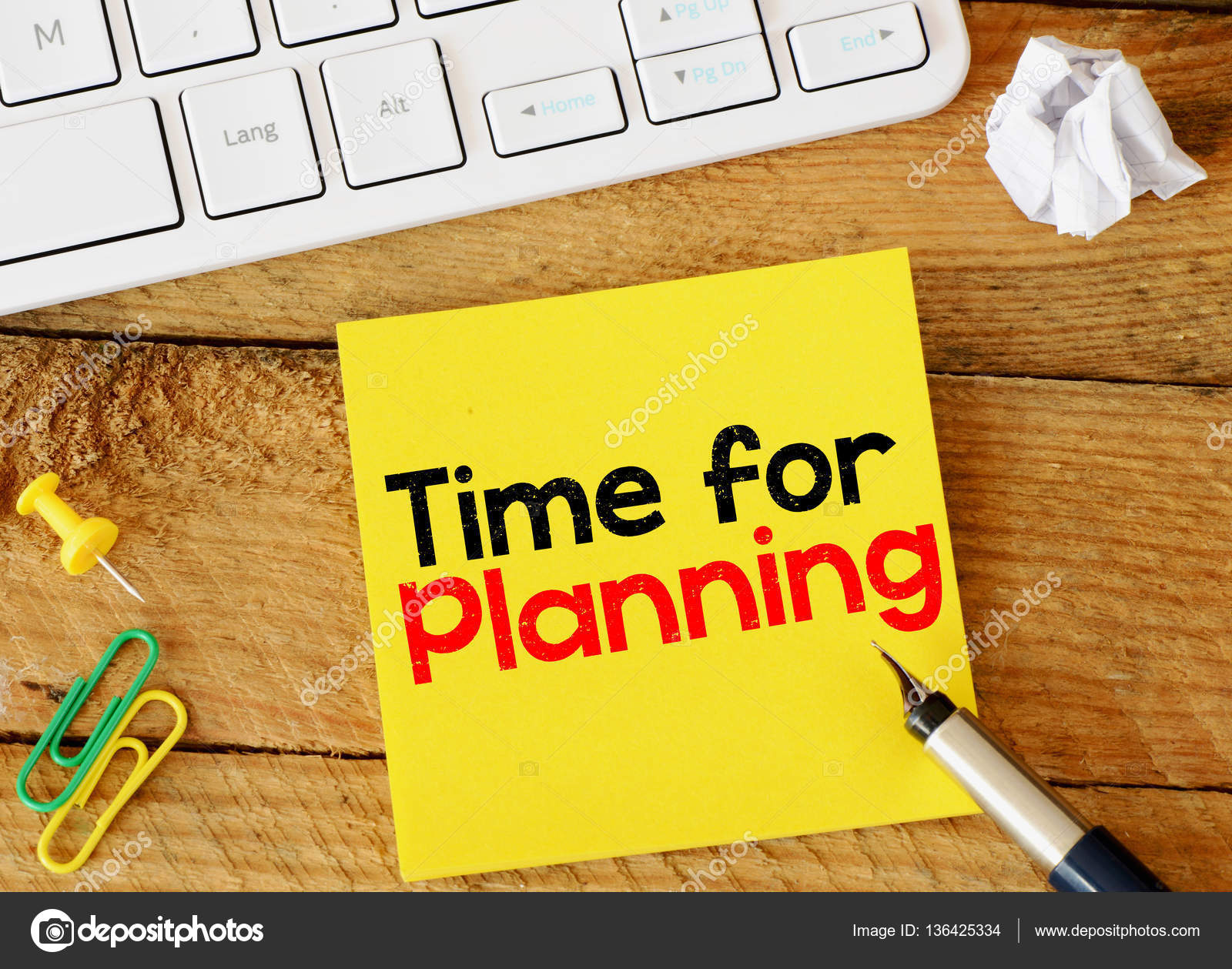Text Time for Planning on yellow paper — Stock Photo © roobcio 136425334