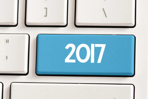 2017 inscriptie op toetsenbord — Stockfoto