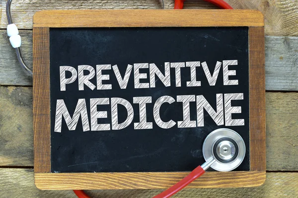Blackboard with inscription preventive medicine