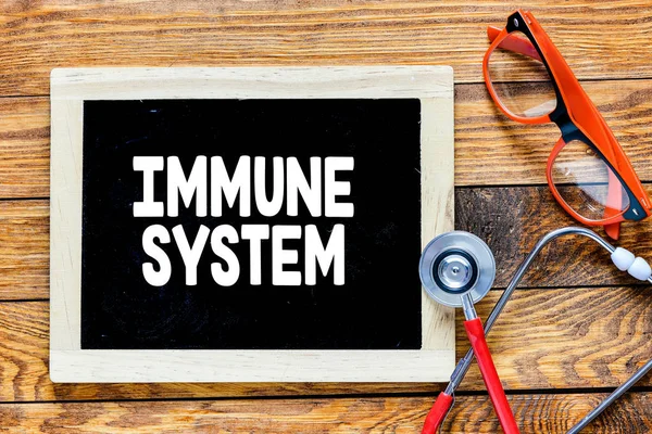 Tabule s nápisem imunitní systém — Stock fotografie