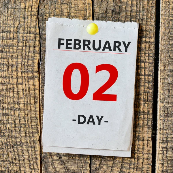 Kalender met februari 2de dag — Stockfoto