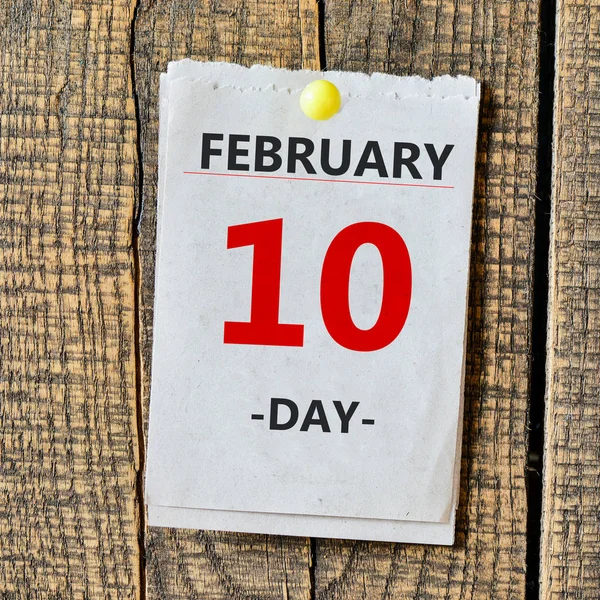 Kalender met februari 10e dag — Stockfoto